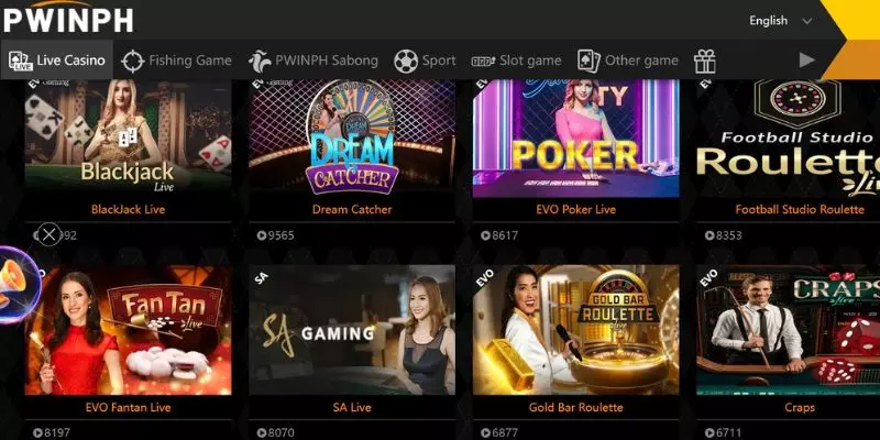 Hot Game Halls at Live Casino